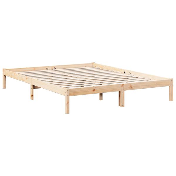 vidaXL Cama extra longa sem colch&atilde;o 140x220 cm madeira de pinho maci&ccedil;a