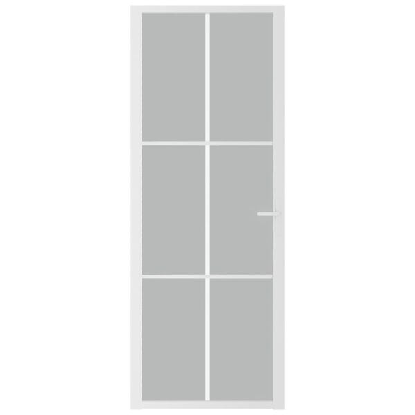 vidaXL Porta de interior 76x201,5 cm vidro fosco e alumínio branco