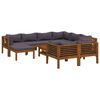 vidaXL 10 pcs conjunto lounge de jardim com almofad&otilde;es ac&aacute;cia maci&ccedil;a