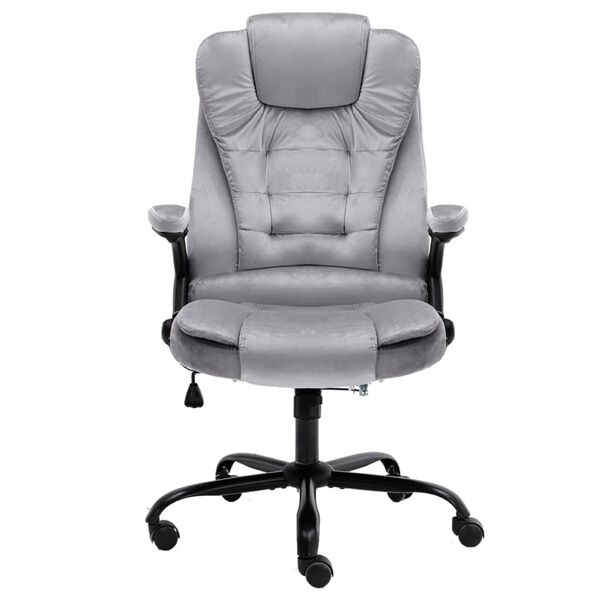 vidaXL Cadeira de escrit&oacute;rio veludo cinzento-claro