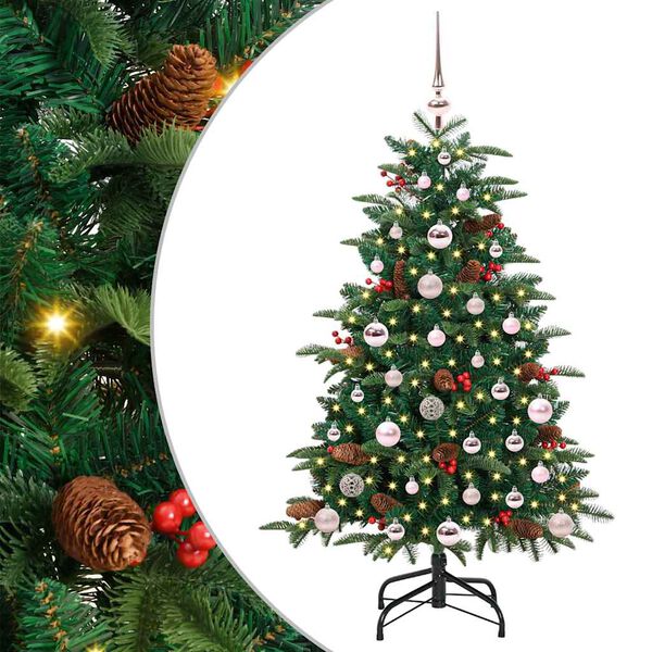 vidaXL &Aacute;rvore de Natal Artificial Verde 120 cm PVC, Metal e Pl&aacute;stico