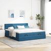 vidaXL Estrutura cama otomana colch&otilde;es 180x200 cm veludo azul escuro