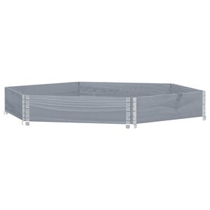 vidaXL Canteiro elevado hexagonal 160x160 cm pinho maci&ccedil;o cinzento