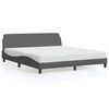 vidaXL Estrutura de cama Dover 183x213 cm tecido cinza-escuro