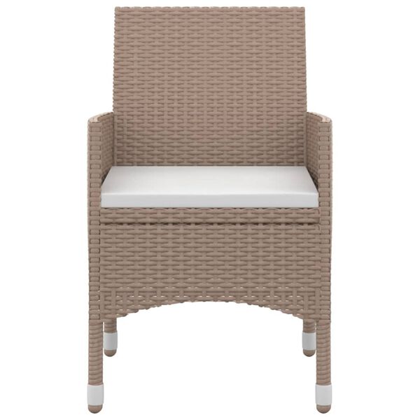 vidaXL 7 pcs conjunto de jantar p/ jardim c/ almofad&otilde;es vime PE/vidro