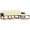 vidaXL Conjunto de Sof&aacute;s para Exterior 4 pcs Natural e Creme