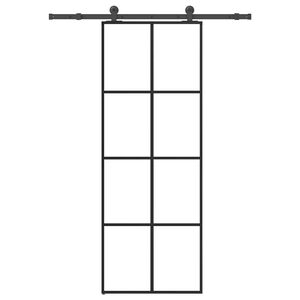vidaXL Porta deslizante c/ conj. ferragens 76x205cm vidro ESG/alum&iacute;nio