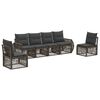 vidaXL Conjunto de Sof&aacute; de Jardim 6 unid. Cinza e Cinza Escuro vime PE