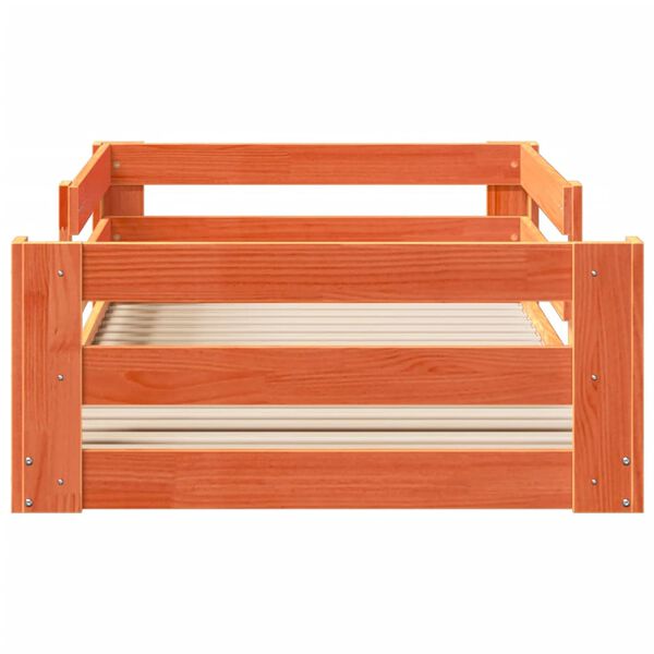 vidaXL Cama sem colch&atilde;o 100x200 cm pinho maci&ccedil;o castanho-mel