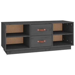 vidaXL M&oacute;vel de TV 100x34x40 cm madeira de pinho maci&ccedil;a cinzento