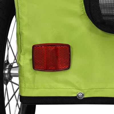 vidaXL Reboque de bicicleta p/ animais tecido oxford/ferro verde