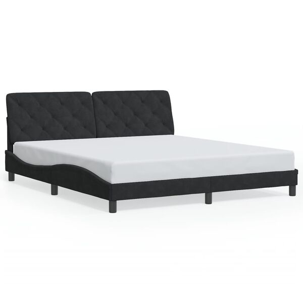 vidaXL Estrutura de cama sem colchão 180x200 cm veludo preto