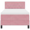 vidaXL Cama Box com colch&atilde;o com cabeceira Rosa 90 x 190 cm Veludo