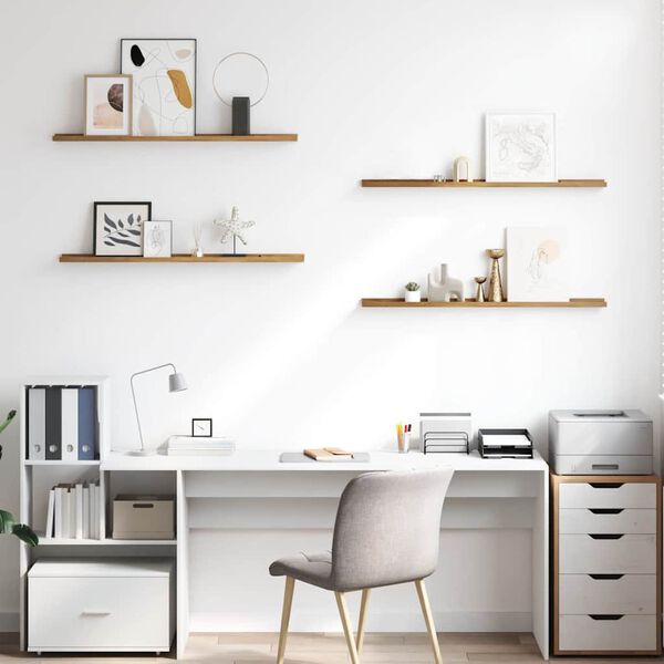 vidaXL Prateleira de Parede 4 pcs Castanho 100 x 9 x 3 cm