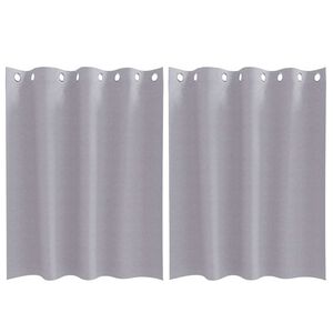 vidaXL Cortinas Blackout com Argolas 2 pcs Cinza Met&aacute;lico 140 x 140 cm