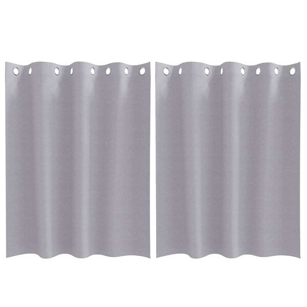 vidaXL Cortinas Blackout com Argolas 2 pcs Cinza Met&aacute;lico 140 x 140 cm