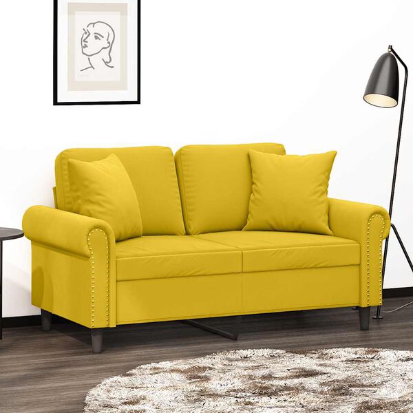 vidaXL Almofadas decorativas 2 pcs 40x40 cm veludo amarelo