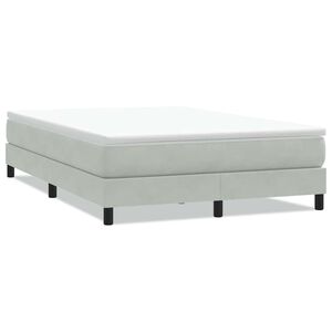 vidaXL Cama com molas sem colch&atilde;o 160x220 cm veludo cinzento-claro