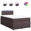 vidaXL Cama com molas/colch&atilde;o 120x200 cm tecido castanho-escuro