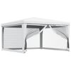 vidaXL Tenda para festas com 4 paredes laterais em rede 4x4 m branco