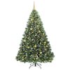 vidaXL &Aacute;rvore de Natal Artificial com 300 LEDs Verde 210 cm PE e PVC