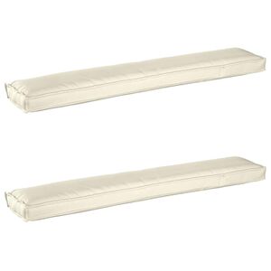 vidaXL Conjunto de Almofadas para Palete 2 pcs Creme 200 x 40 x 8 cm