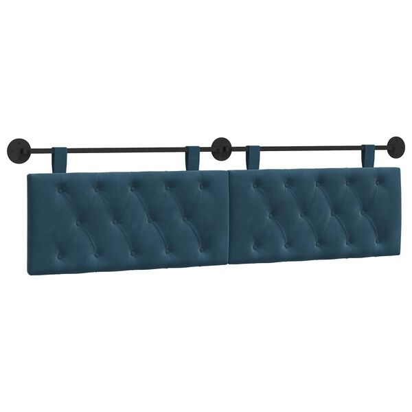vidaXL Cabeceira Suspensa Azul 170 x 55 x 7 cm Veludo