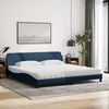 vidaXL Cama com colch&atilde;o Dover 200x200 cm tecido azul
