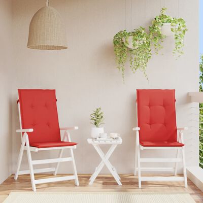 vidaXL Almofadões para cadeiras altas de jardim 2 pcs tecido vermelho