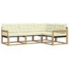 vidaXL Conjunto de Sof&aacute;s para Exterior 4 unid. Branco e Creme