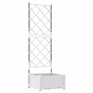 vidaXL Vaso de Jardim Branco 40 x 40 x 125,5 cm A&ccedil;o