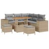 vidaXL Conjunto de Sof&aacute; de Jardim 8 unid. Bege vime PE