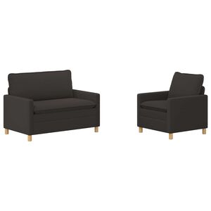 vidaXL Conjunto de Sof&aacute;s 2 unid. Cinzento-Escuro Tecido