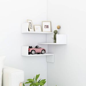 vidaXL Prateleiras de Parede Montagem na parede Branco