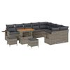 vidaXL Conjunto de Sof&aacute; de Jardim com almofada 12 pcs Cinzeto vime PE