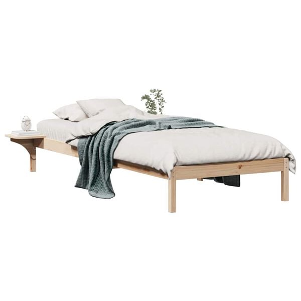vidaXL Cama com Mesas Laterais Natural 100 x 220 cm