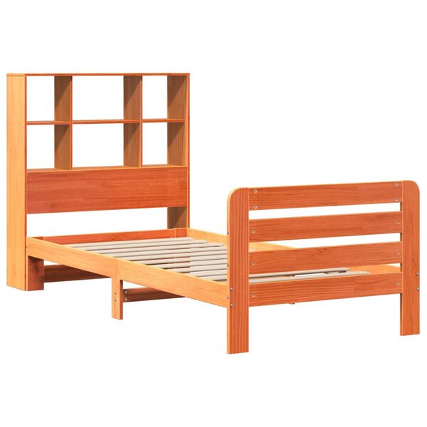 vidaXL Cama sem colch&atilde;o 90x190 cm madeira de pinho maci&ccedil;a castanho-mel