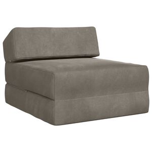 vidaXL Sof&aacute; Cama Dobr&aacute;vel Cinzento-claro 60 x 70 x 41 cm Tecido