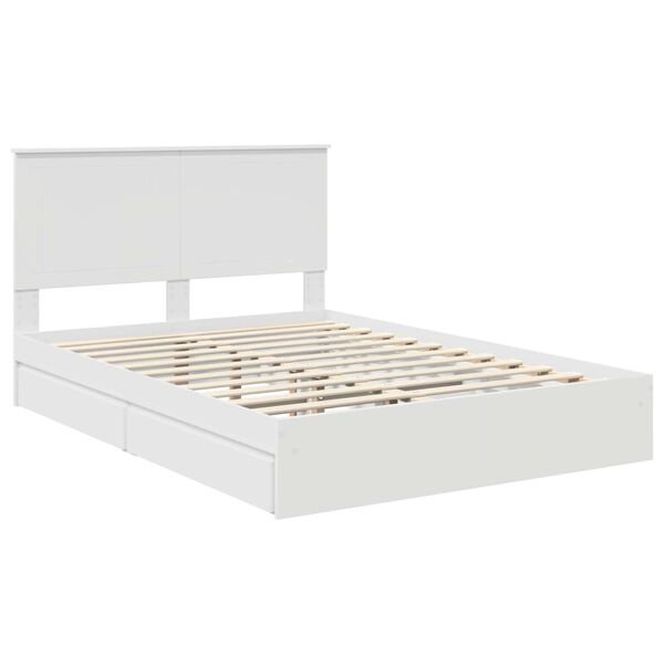 vidaXL Cama com Armazenamento Branco 140 x 190 cm Madeira processada