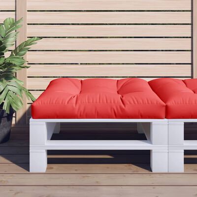 vidaXL Almofadão para sofá de paletes 70x70x12 cm tecido vermelho