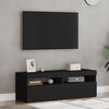 vidaXL Móveis de TV com luzes LED 2 pcs 60x35x40 cm preto