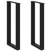 vidaXL P&eacute;s de mesa de console em forma de U, 2 pe&ccedil;as, preto, 28x(72-73) cm, a&ccedil;o