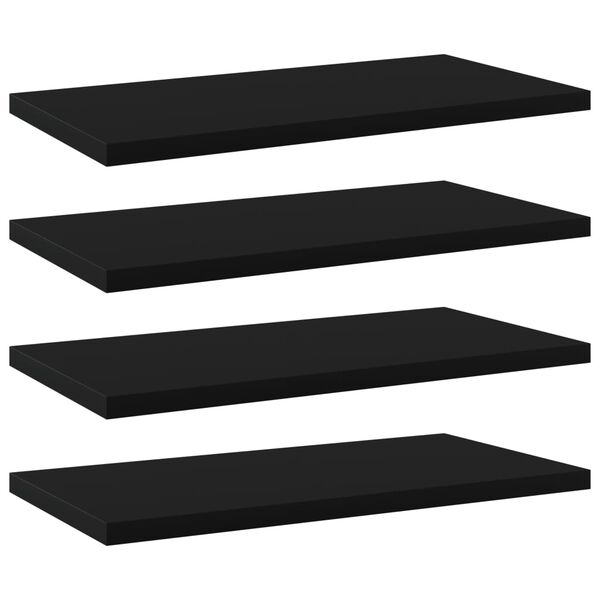 vidaXL Prateleiras para estante 4 pcs 40x20x1,5cm contraplacado preto