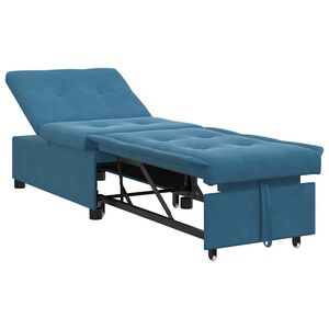 vidaXL Sof&aacute;-Cama Azul 194 x 67 x 82 cm Veludo