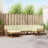 vidaXL Conjunto de Sof&aacute;s para Exterior 6 pcs Natural e Creme