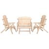 vidaXL 4 pcs conjunto lounge de jardim madeira de abeto maci&ccedil;a