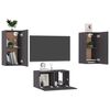 vidaXL 3 pcs conjunto de m&oacute;veis de TV contraplacado cinzento