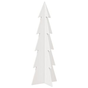 vidaXL &Aacute;rvore de Natal decorativa 112cm madeira de pinho maci&ccedil;a branco