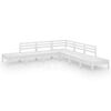 vidaXL 7 pcs conjunto lounge de jardim pinho maci&ccedil;o branco