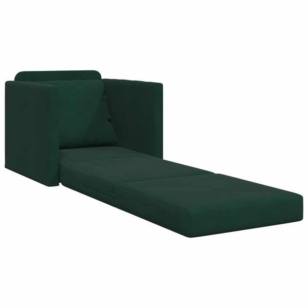 vidaXL Sof&aacute;-Cama 60cm Verde Escuro Veludo